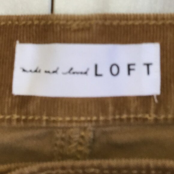 Made and Loved Loft High Waist Skinny Caramel Corduroy Pant 27/4 - Picture 3 of 7